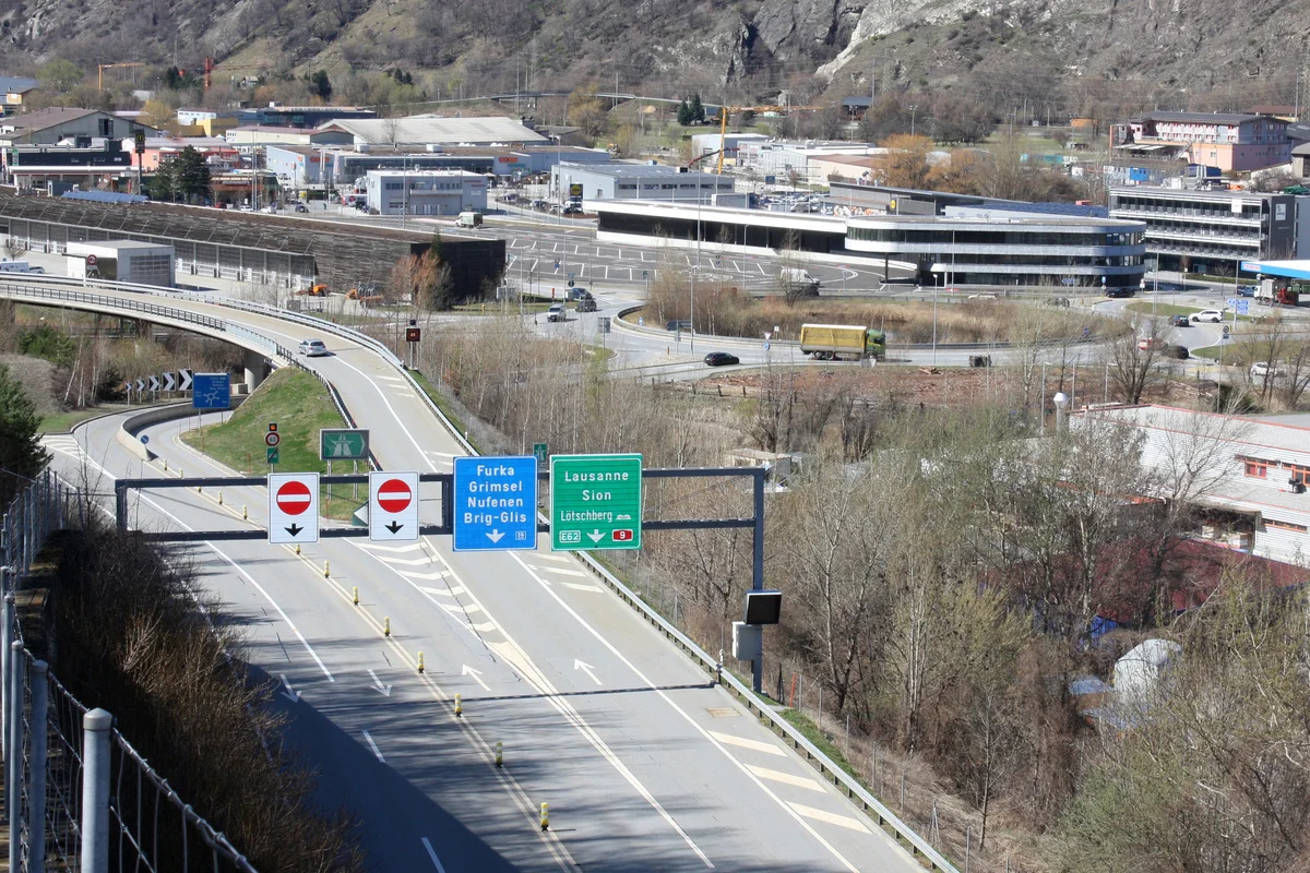 Verkehrseinschränkungen auf der A9 Visp – Brig 