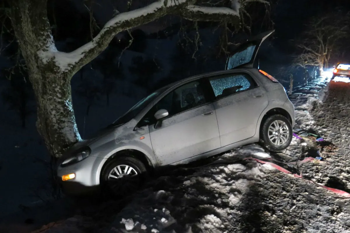 Langenbruck BL - Auto gerät ins Rutschen und kollidierte frontal mit Baum