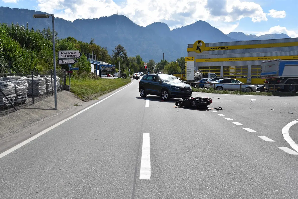 Malans GR – Motorradfahrer bei Kollision verletzt