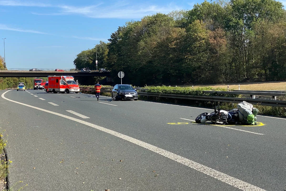 A46 Iserlohn – Verkehsunfall mit Krad auf der Autobahn