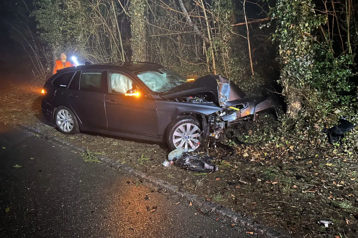 Schwerer Unfall in Niederwil SG – Lenker prallt gegen Baum