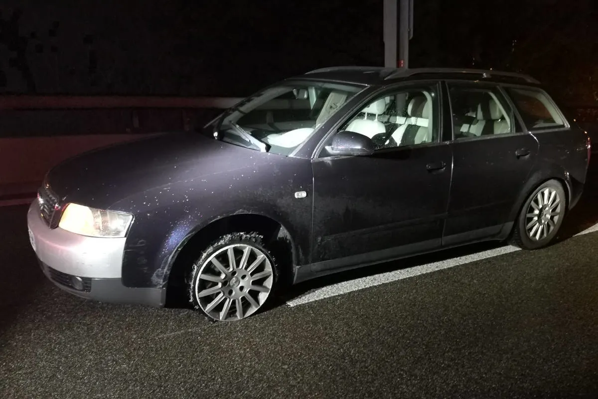 A3 Basel – Auto ohne Pneu am linken Vorderrad auf Autobahn gestoppt
