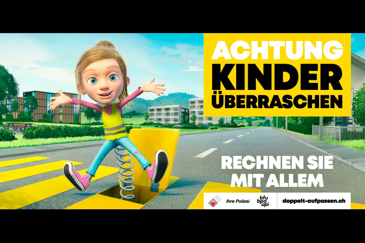 St. Gallen SG - Achtung Kinder überraschen auf der Strasse 