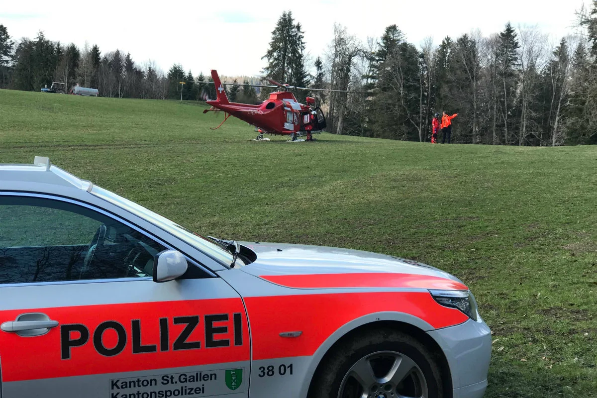 Lütisburg SG - Bei Holzarbeiten verunfallt