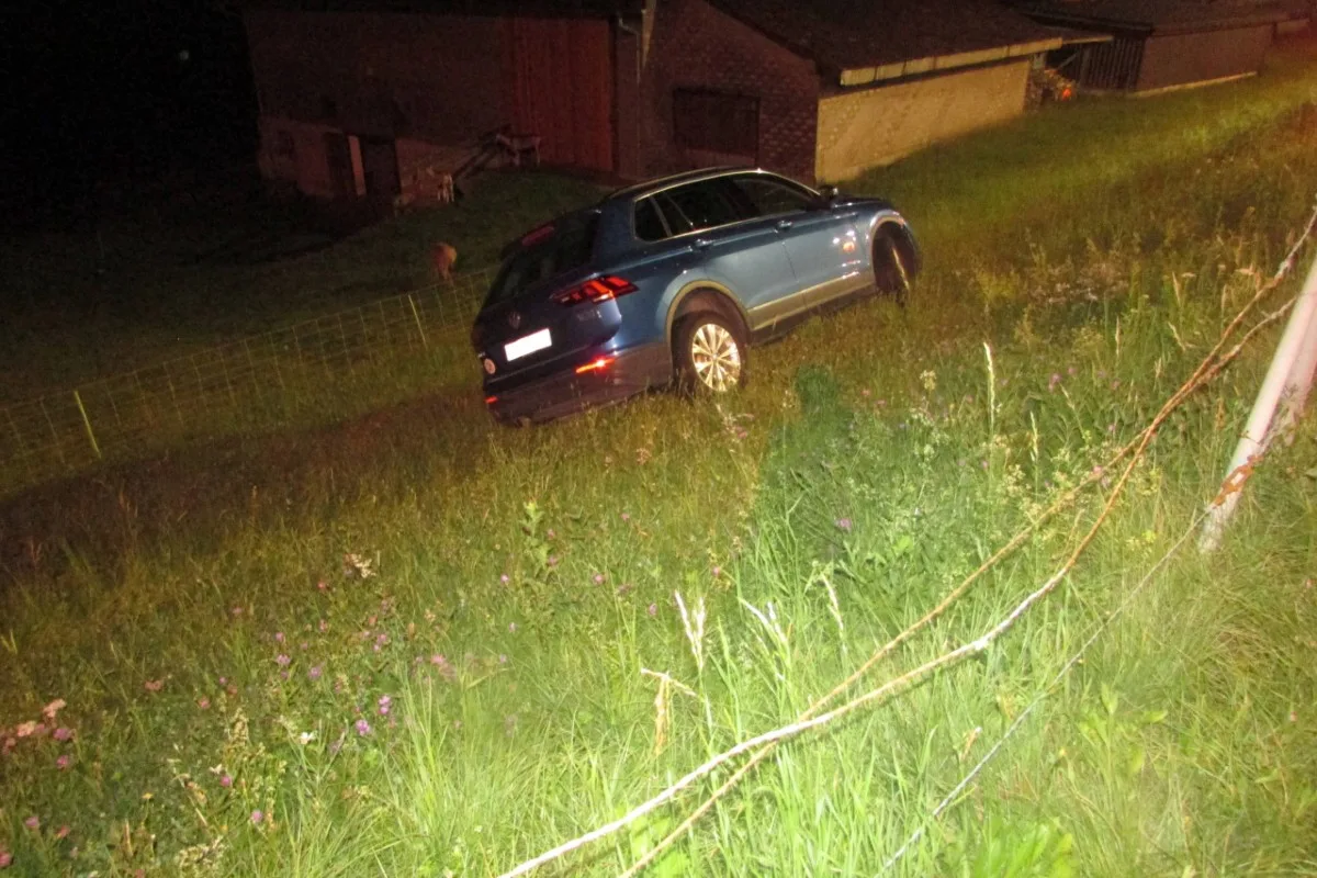 Mitlödi GL - Nach Sekundenschlaf mit Auto verunfallt