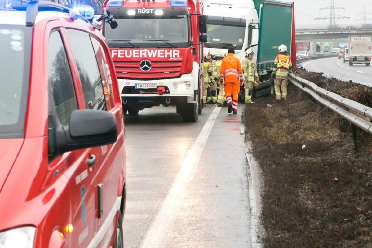 A14 Altach – Unfall mit Lkw nach medizinischem Notfall