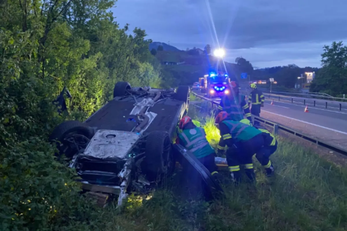 Küssnacht SZ - Alkoholisiert auf der A4 verunfallt 