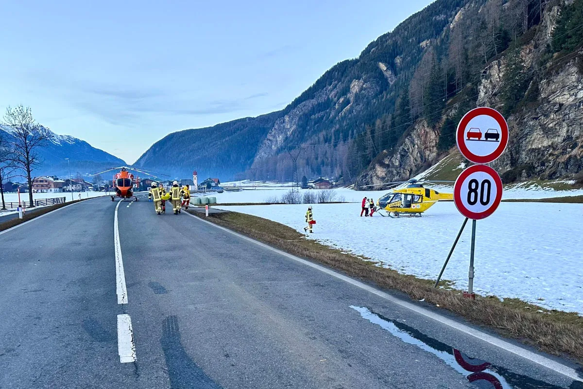 Längenfeld – Drei Kinder und zwei Erwachsene bei Unfall verletzt