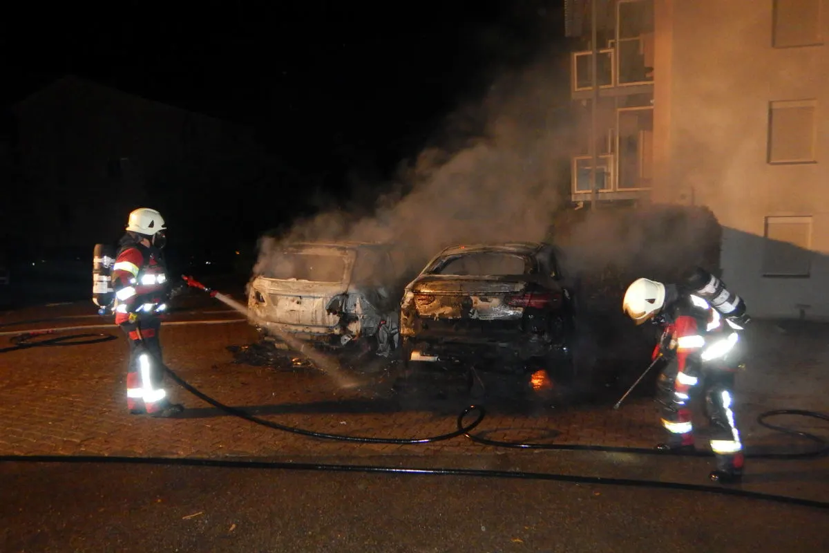 Sirnach TG - Autos wohl in Brand gesteckt - Zeugenaufruf