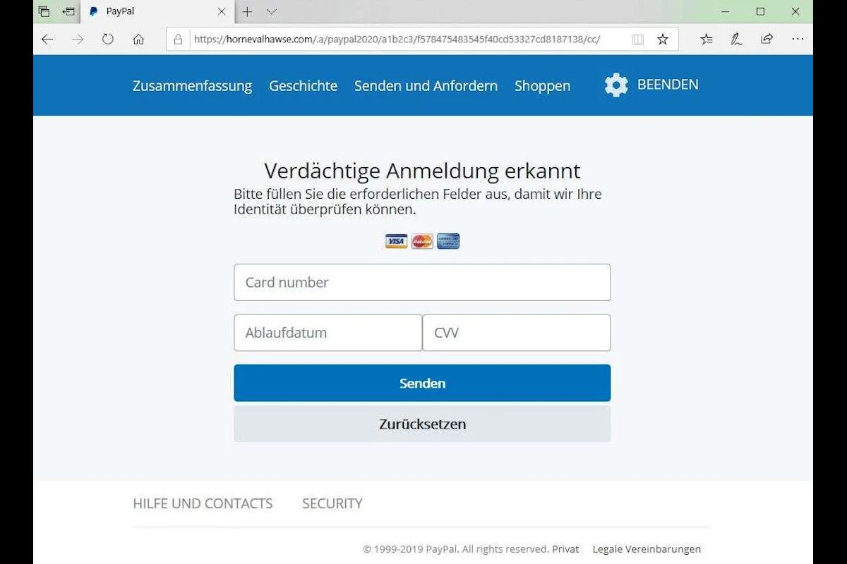 Achtung – Betrügerische E-Mails von PayPal