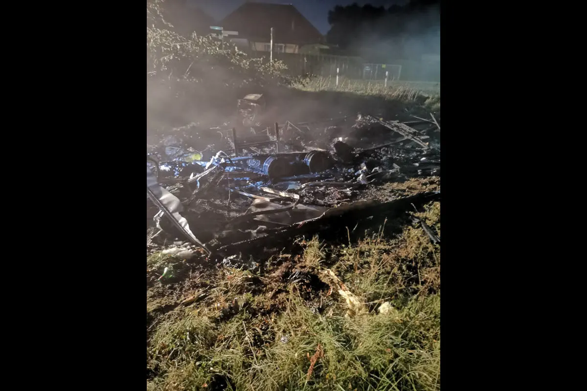  Brand eines Wohnanhängers in Usedom