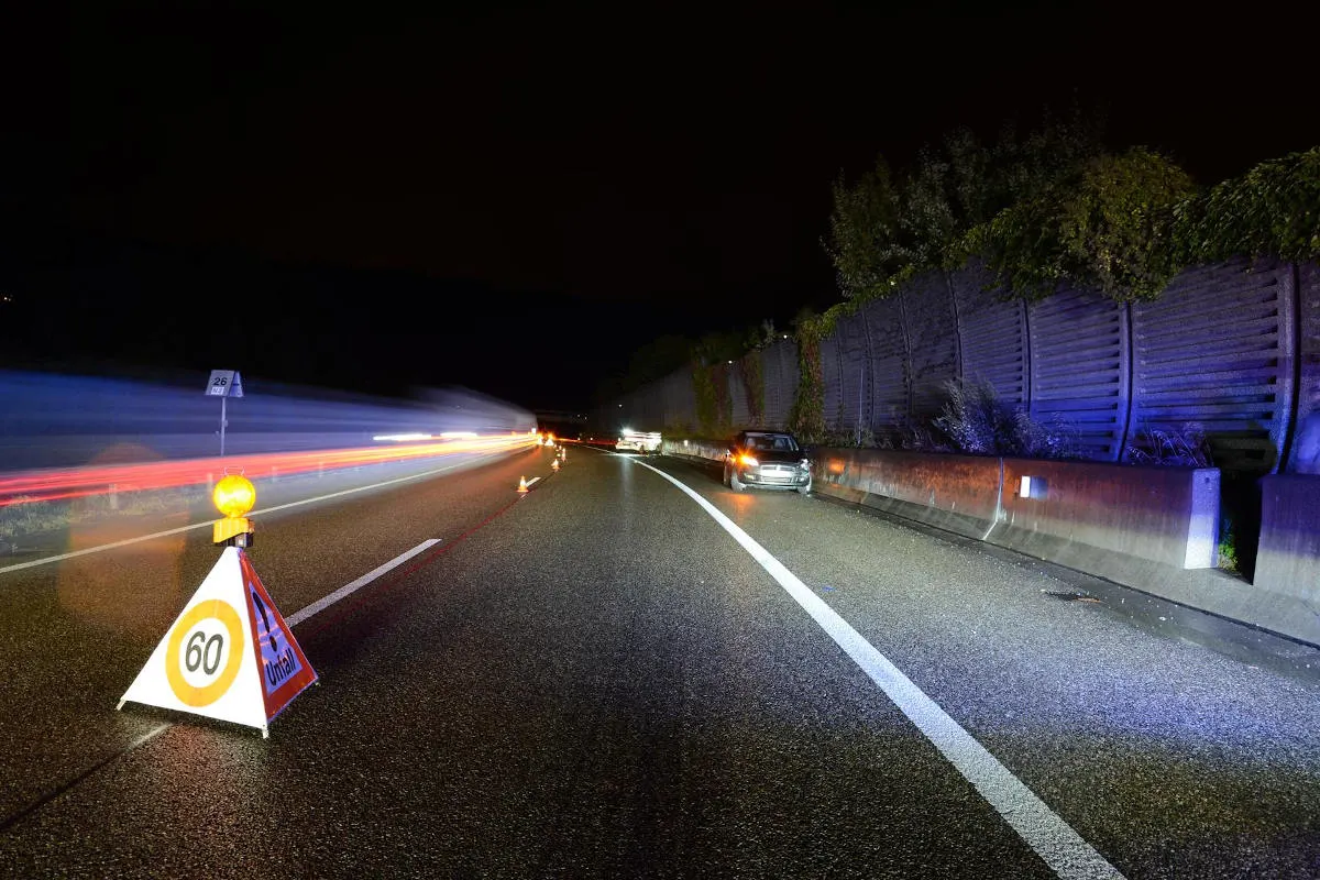 A2 Zunzgen BL – Rutschige Fahrbahn führt zu mehreren Unfällen