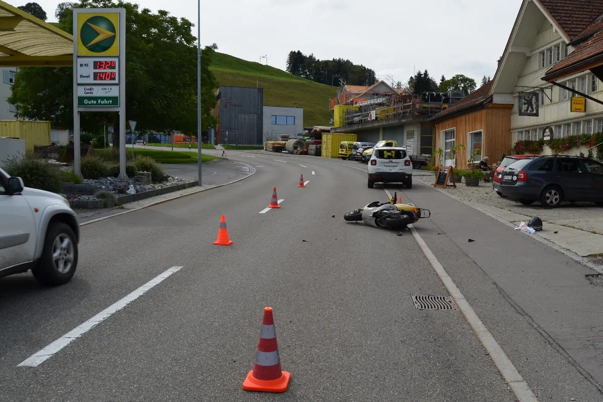 Unfall in Heiden AR  – Auffahrunfall mit Roller