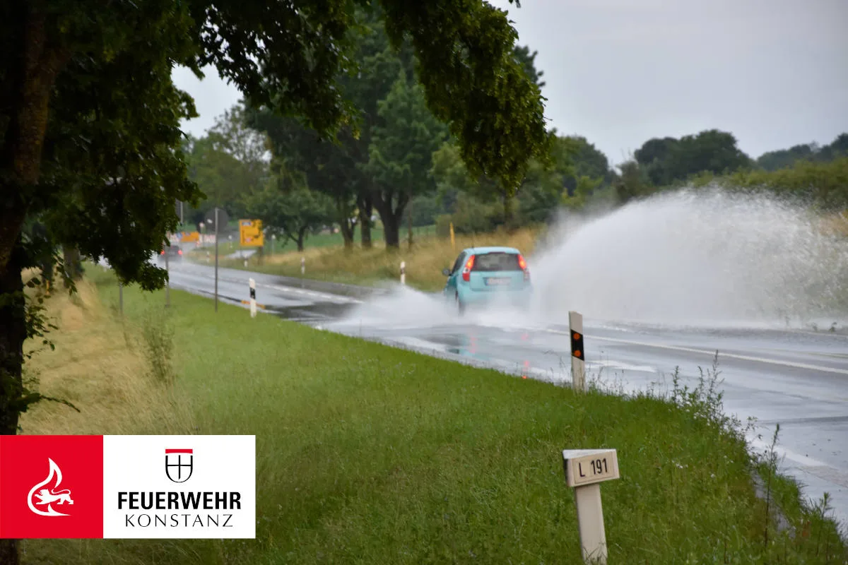 Konstanz – Starkregen sorgt für über 40 Einsätze