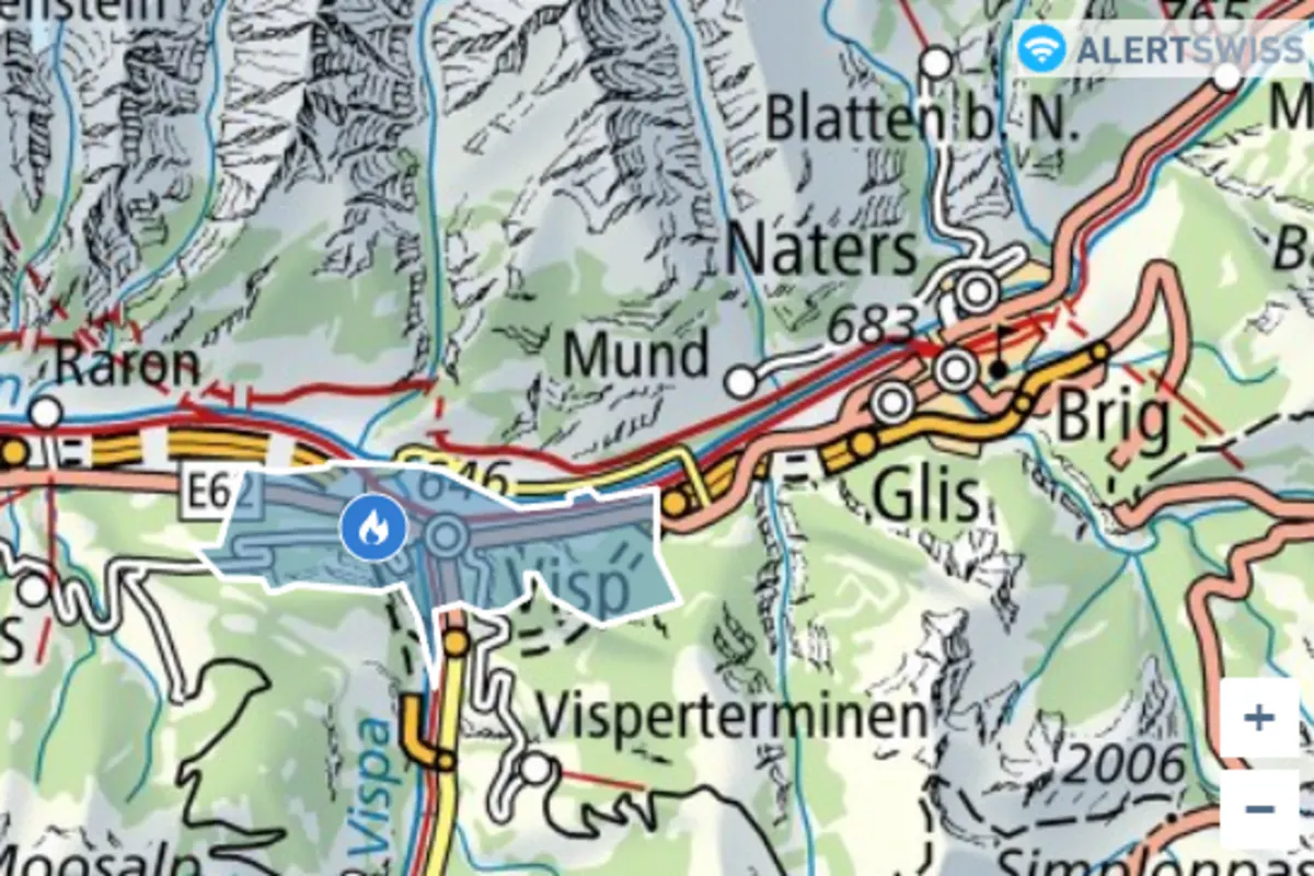 Visp VS – Brand sorgt für starke Rauchentwicklung