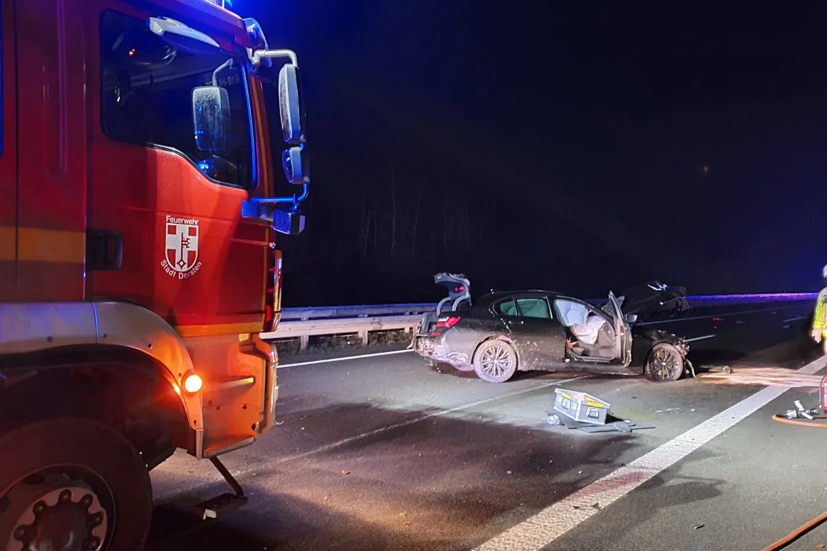 A31 Dorsten - Verkehrsunfall mit 2 verletzten Personen
