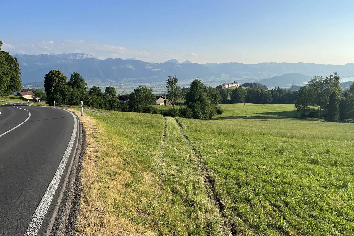 Uetliburg SG - Fahrunfähiger Lenker fährt 400 Meter über Wiesland