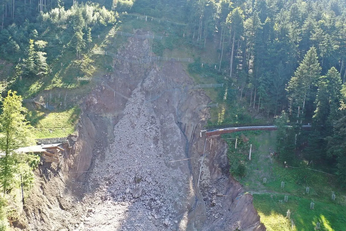 Schwanden GL - Die aktuelle Situation nach dem Hangrutsch