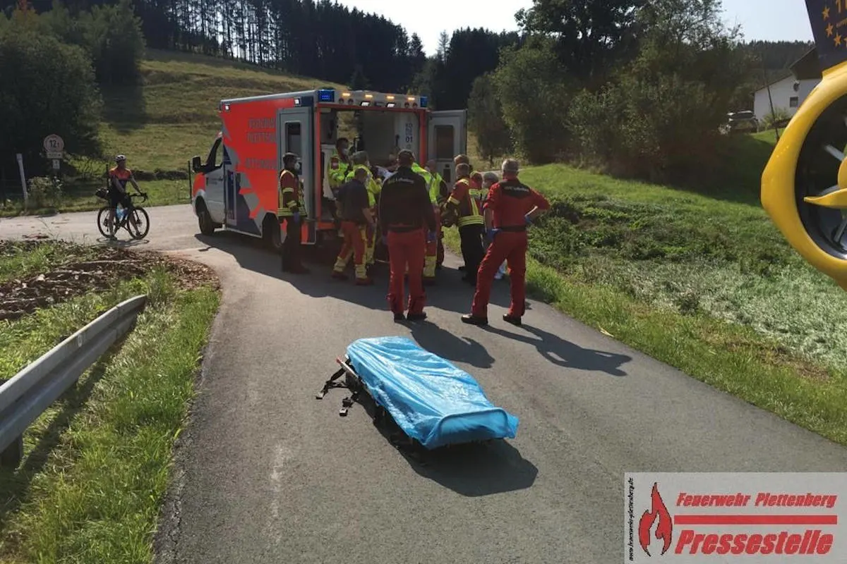 Unfall in Plettenberg – Schwerverletzter nach Fahrradsturz erfordert Rettungshubschrauber-Einsatz