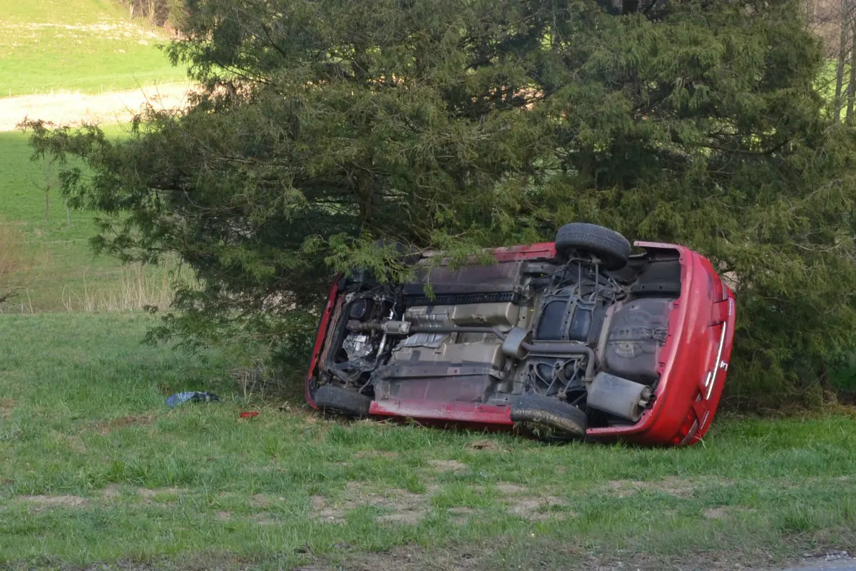 Udligenswil LU - Auto überschlägt sich bei Selbstunfall – Lenker verletzt