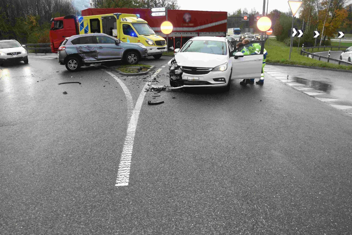 Buchs SG - Kollision auf Autobahnausfahrt A13