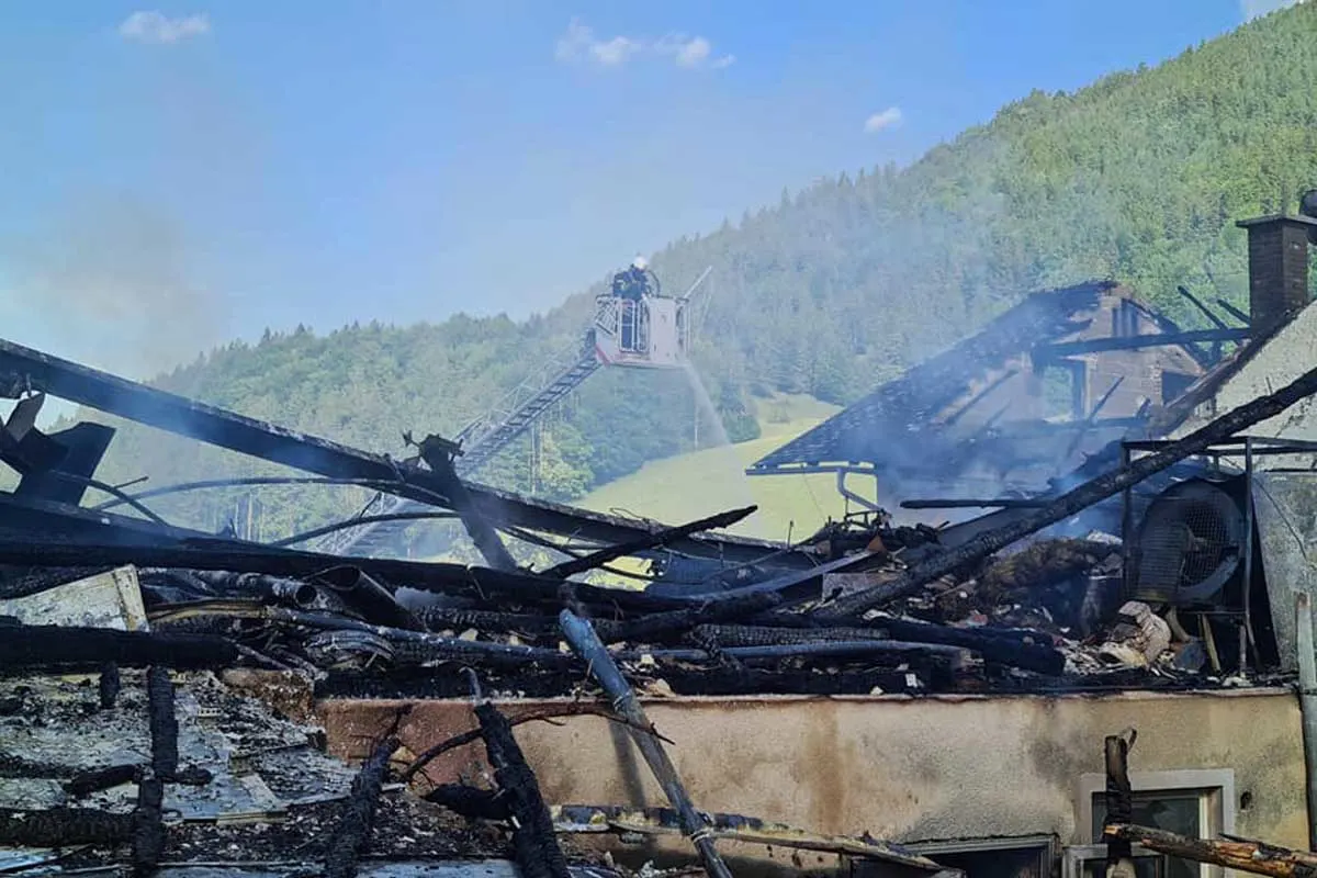 Großbrand in Maria Neustift - Drei Menschen verletzt, mehrere Tiere tot!