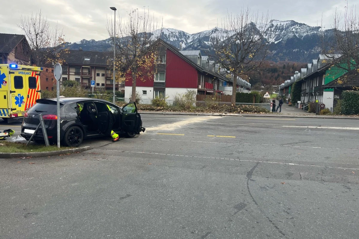 Sarnen OW - Grosse Schäden nach Unfällen - zwei Personen verletzt