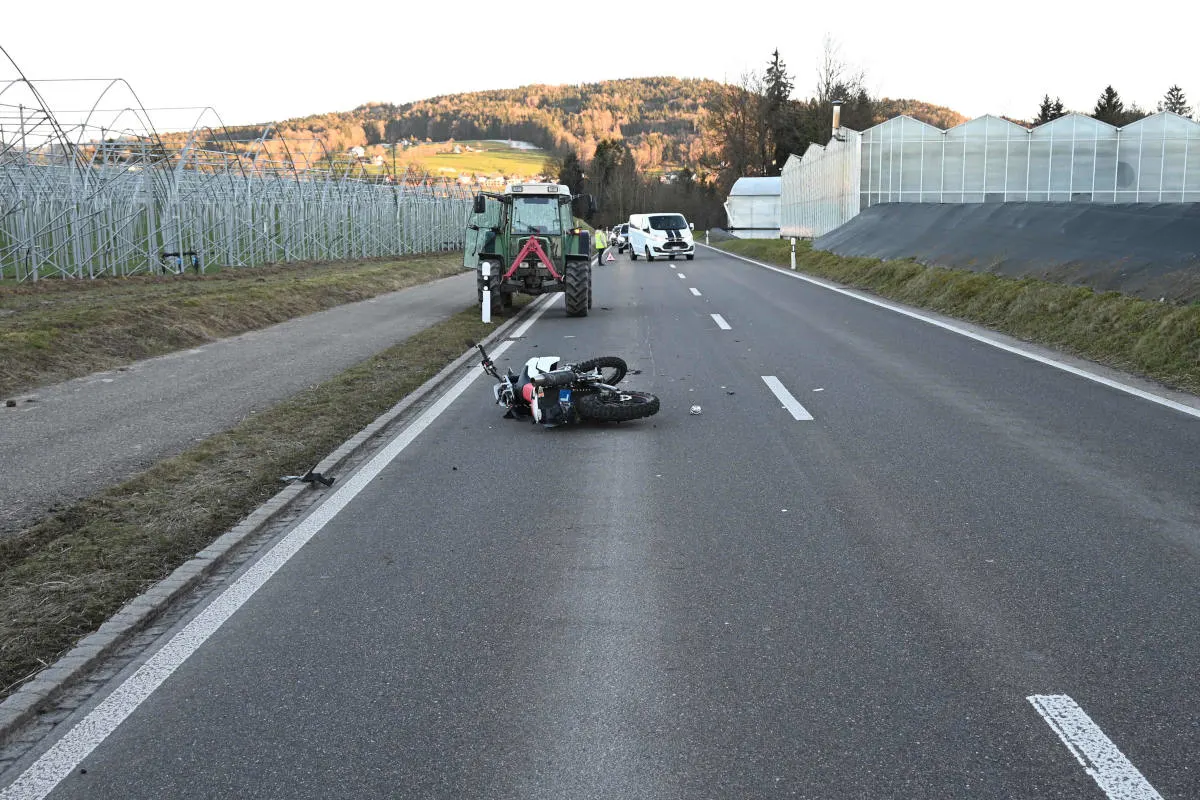 Bernhardzell SG – Unfall nach Überholmanöver
