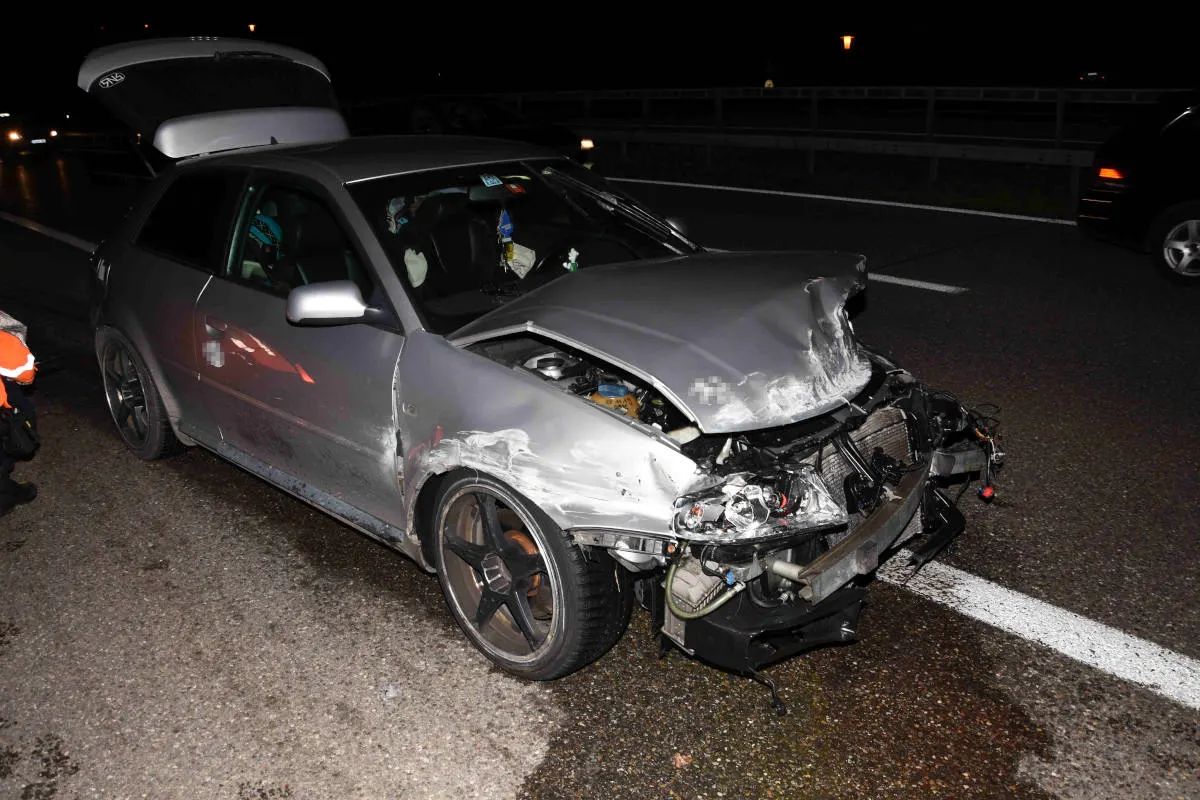 A1 Rorschacherberg SG – Unfall beim Fahrstreifenwechsel