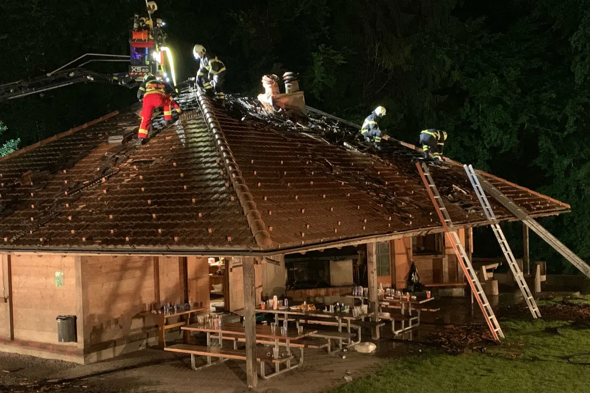 Beinwil am See AG - Waldhütte in Brand geraten