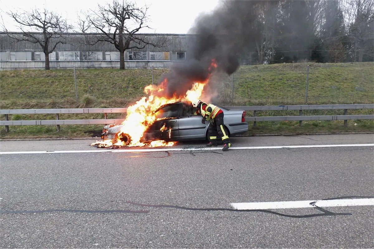 Widnau SG - Fahrzeugbrand auf der Autobahn
