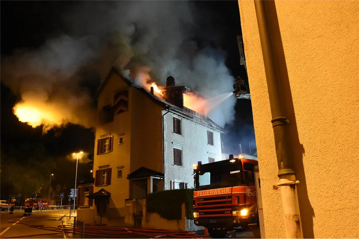 Altstätten SG - Dachbrand im Städtli