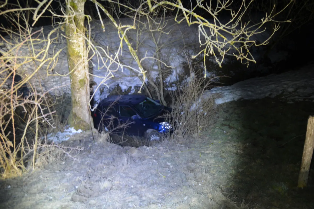 Teufen AR - Zu schnell unterwegs: Auto landet im Bach