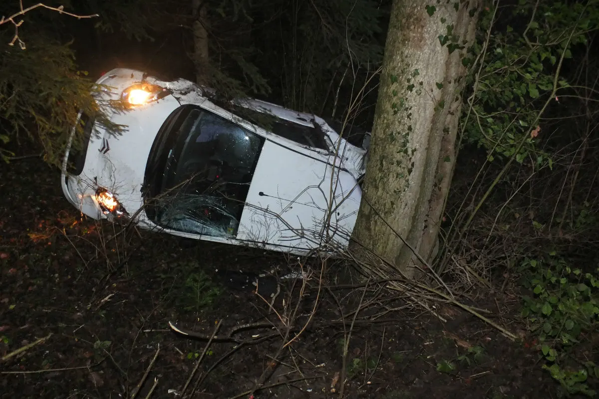 Bernhardzell: 62-Jährige landete im Wald mit Auto auf der Seite