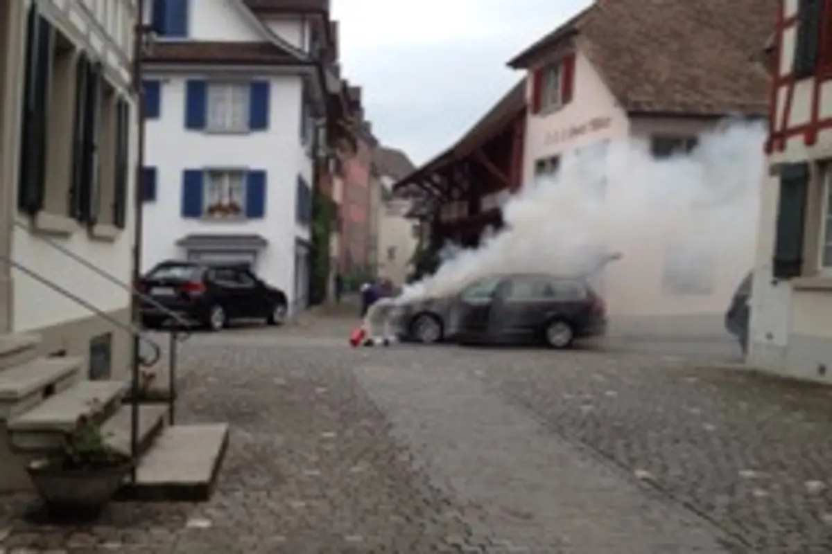 Autobrand in Stein am Rhein