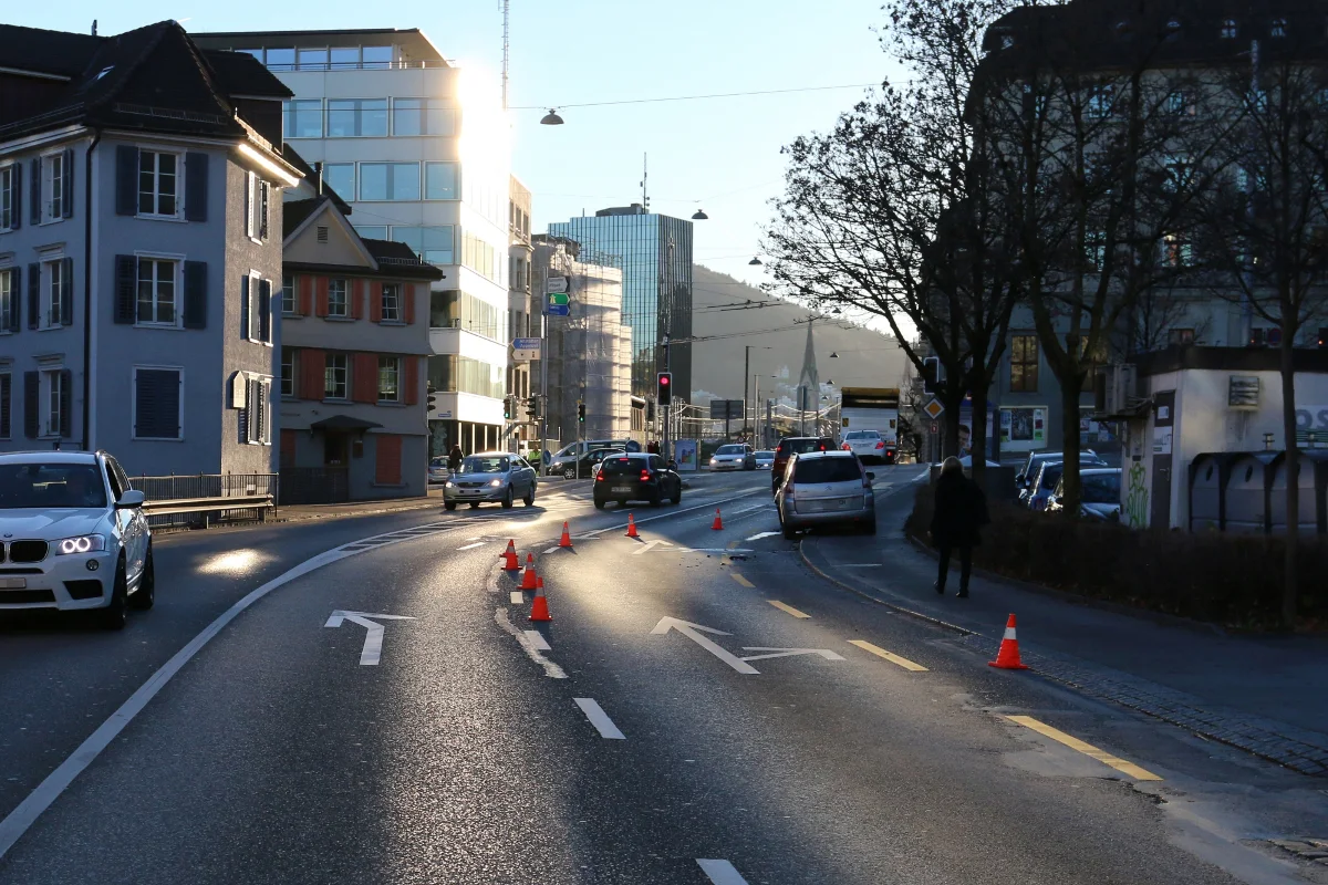Beim Spurwechsel in St. Gallen kollidiert