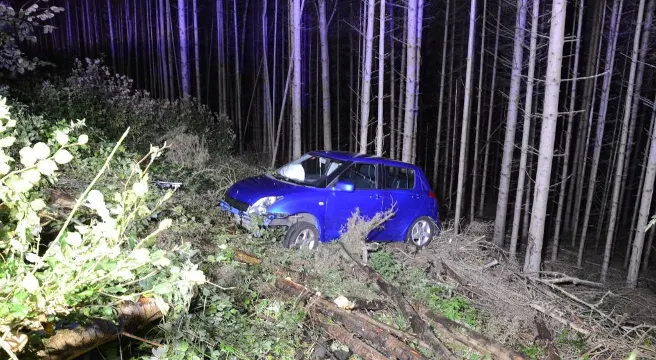 Nach Sekundenschlaf in Arisdorf mit Auto in Wald gelandet
