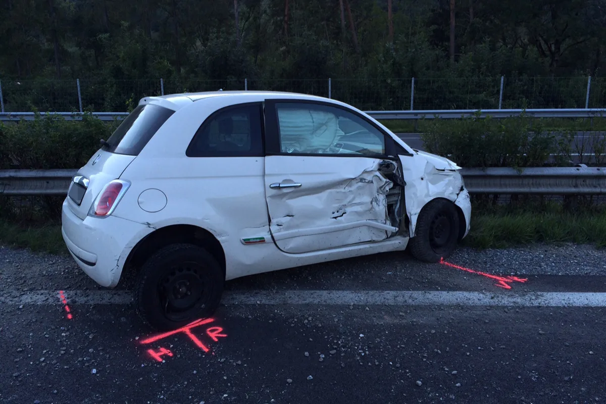 Auffahrkollision auf der Nordspur der A13 bei Zizers