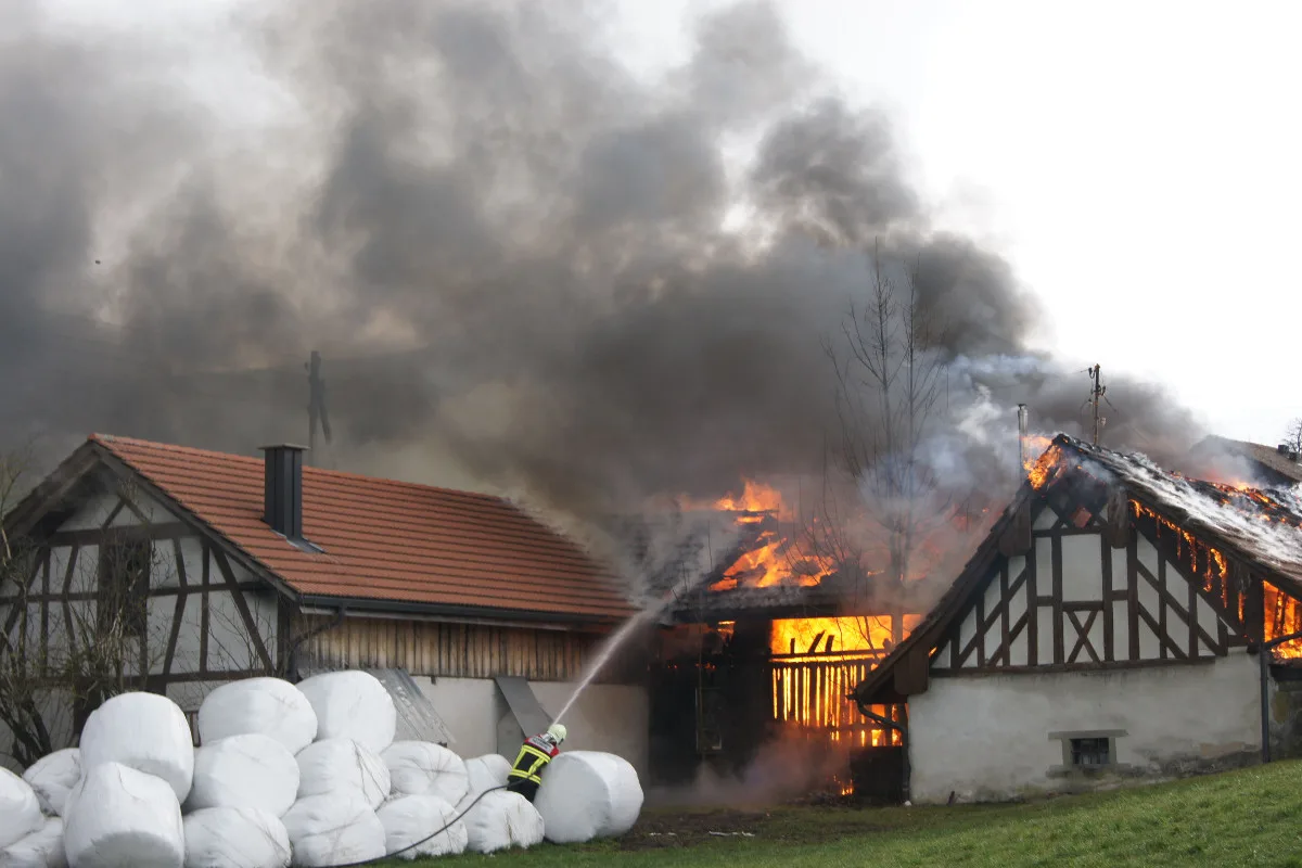 Neuheim ZG - Vollbrand einer Kunstgiesserei fordert Schwerverletzten 