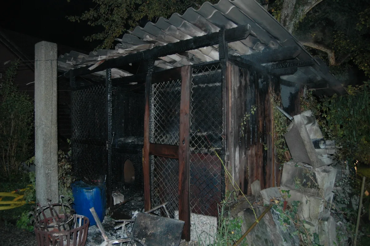 Brand eines Gartenhäuschens in Walzenhausen