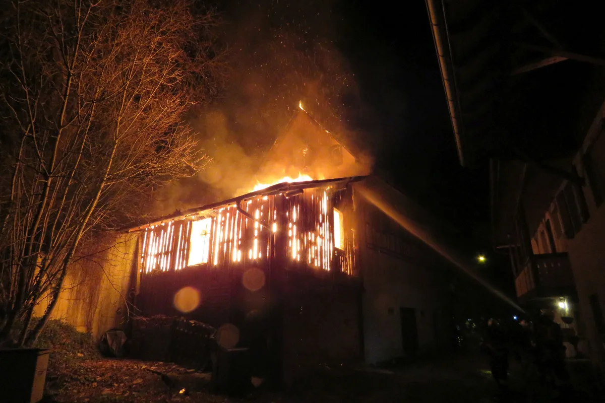 Ehrendingen AG - Bewohner retten sich aus Flammenmeer