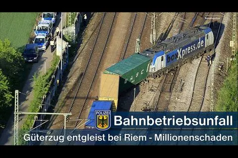 München BY - Bahnbetriebsunfall in Riem Güterzug entgleist