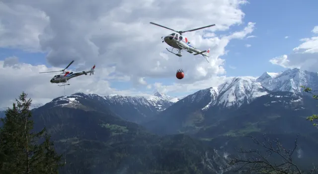 Waldbrand oberhalb von Trin