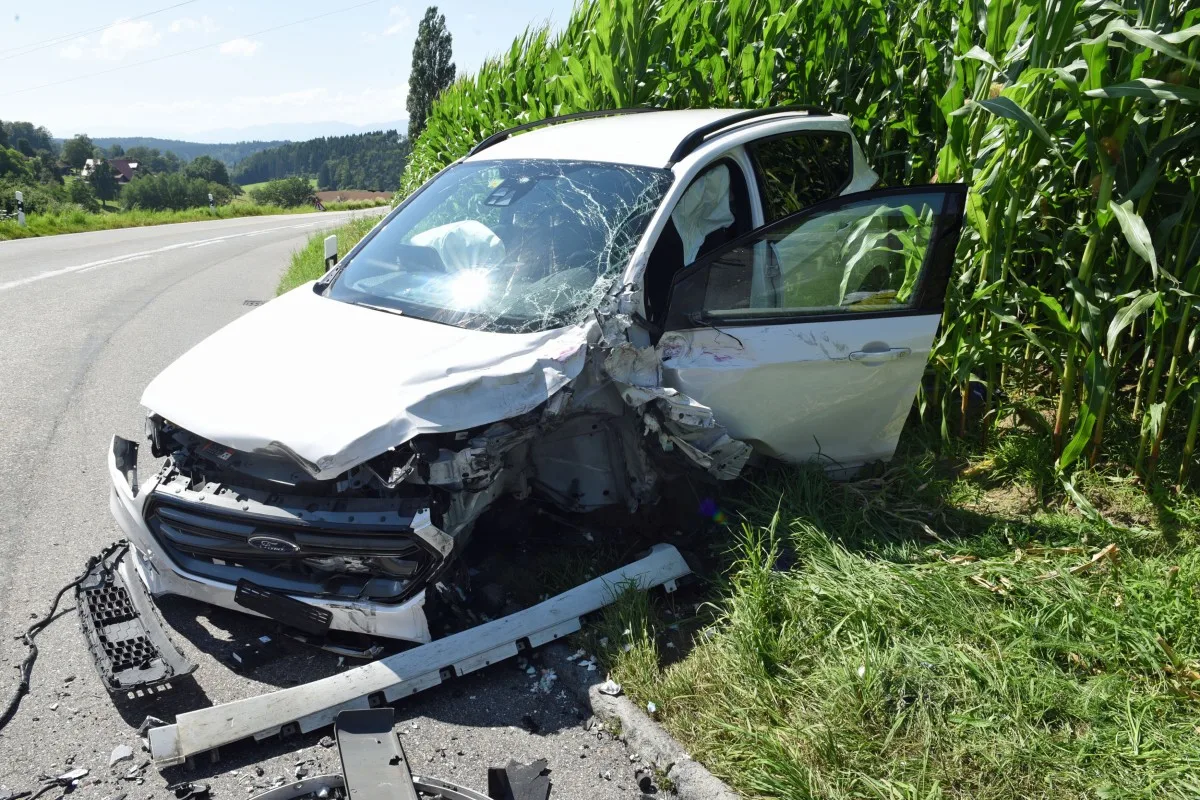 120'000 Franken Sachschaden in Roggliswil LU - Auto prallt in Lastwagen – eine Person leicht verletzt