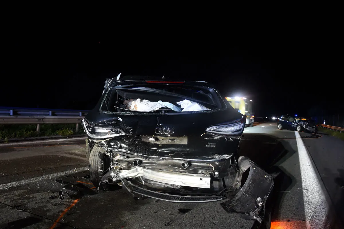 A13 Rüthi SG – Heftige Auffahrkollision auf Autobahn forderte mehrere Verletzte