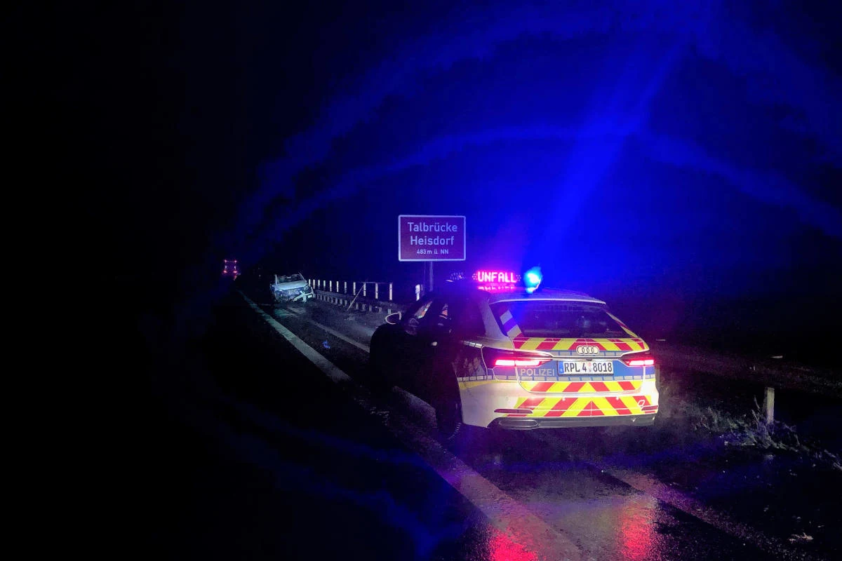 A60 Höhe Talbrücke Heisdorf – Verkehrsunfall mit Flucht bei winterlichen Verhältnissen