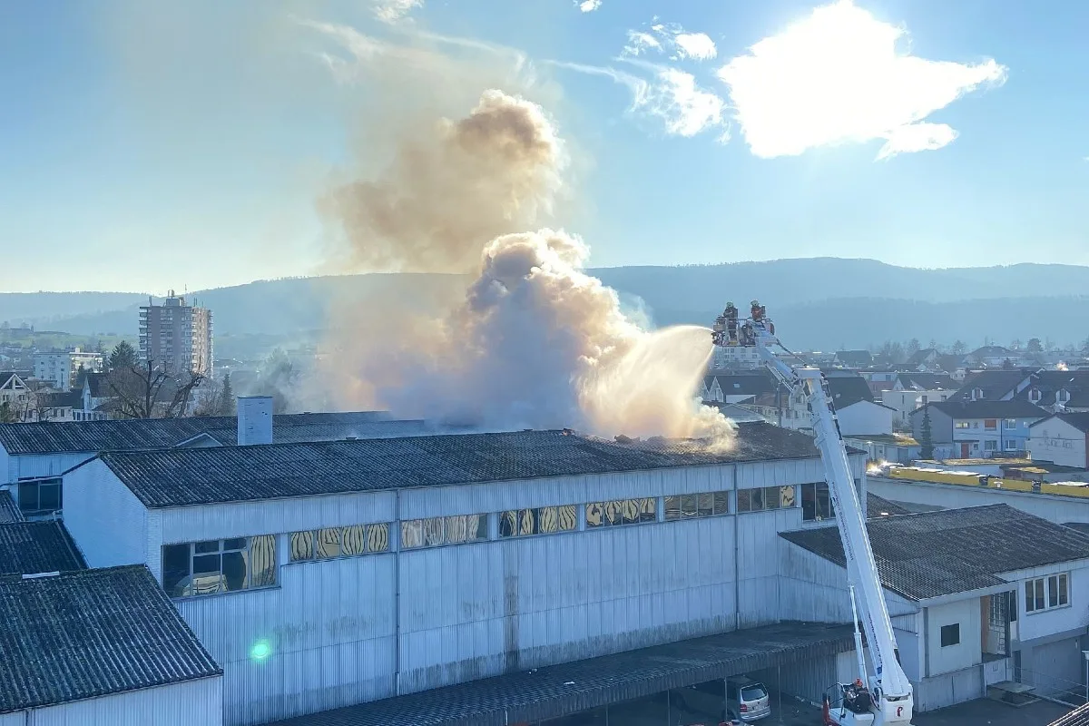Therwil BL - Brandfall in Gewerberäumlichkeiten erfordert Feuerwehreinsatz