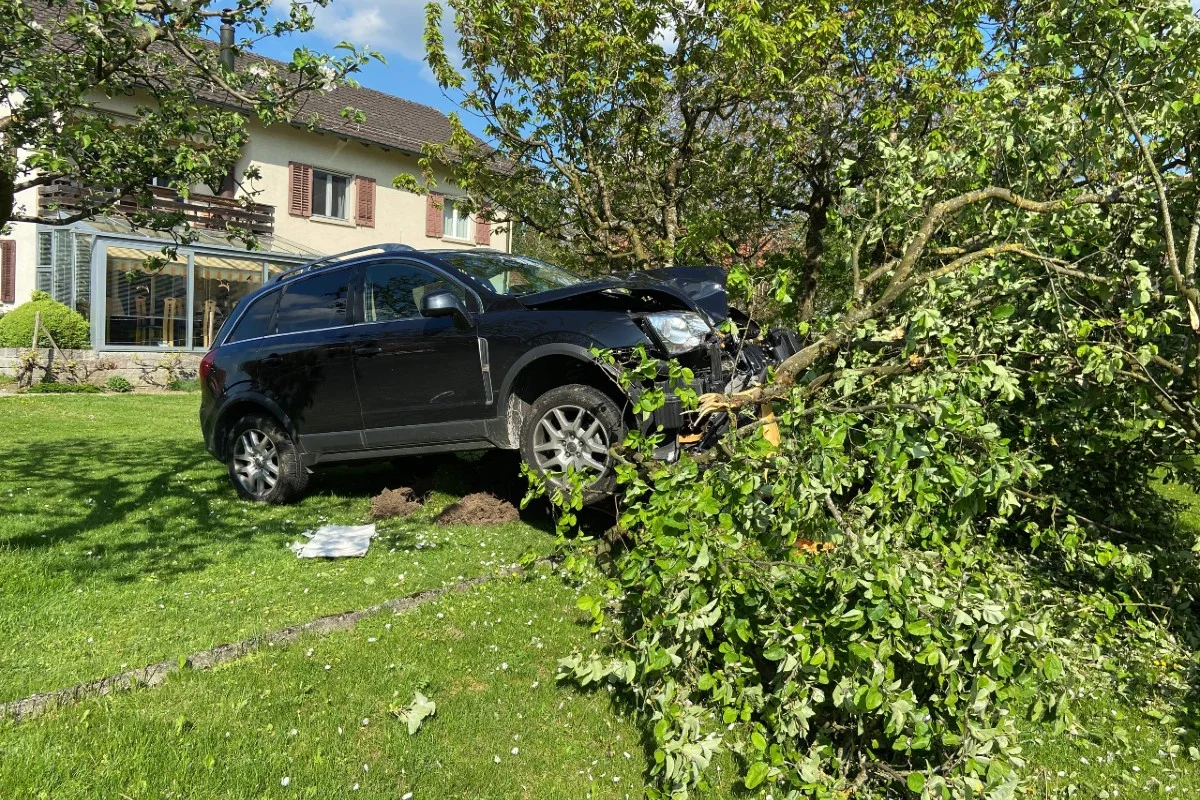 Rudolfstetten AG - 62-Jähriger touchiert 10-jähriges Kind und prallt gegen Baum!
