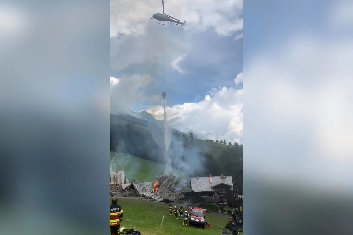 Achseten BE – Scheune komplett zerstört bei Brand