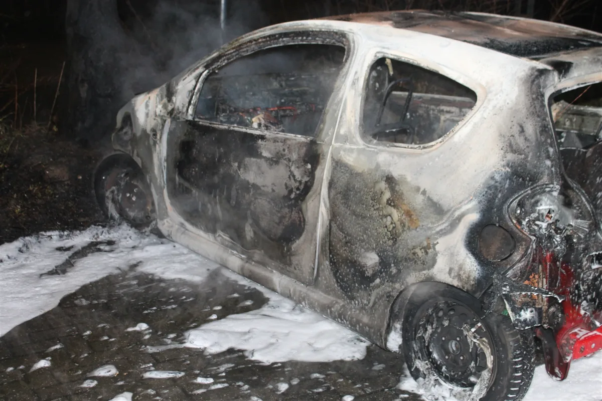 Jüchen – Auto in Vollbrand: Mercedes und Baum in Mitleidenschaft gezogen